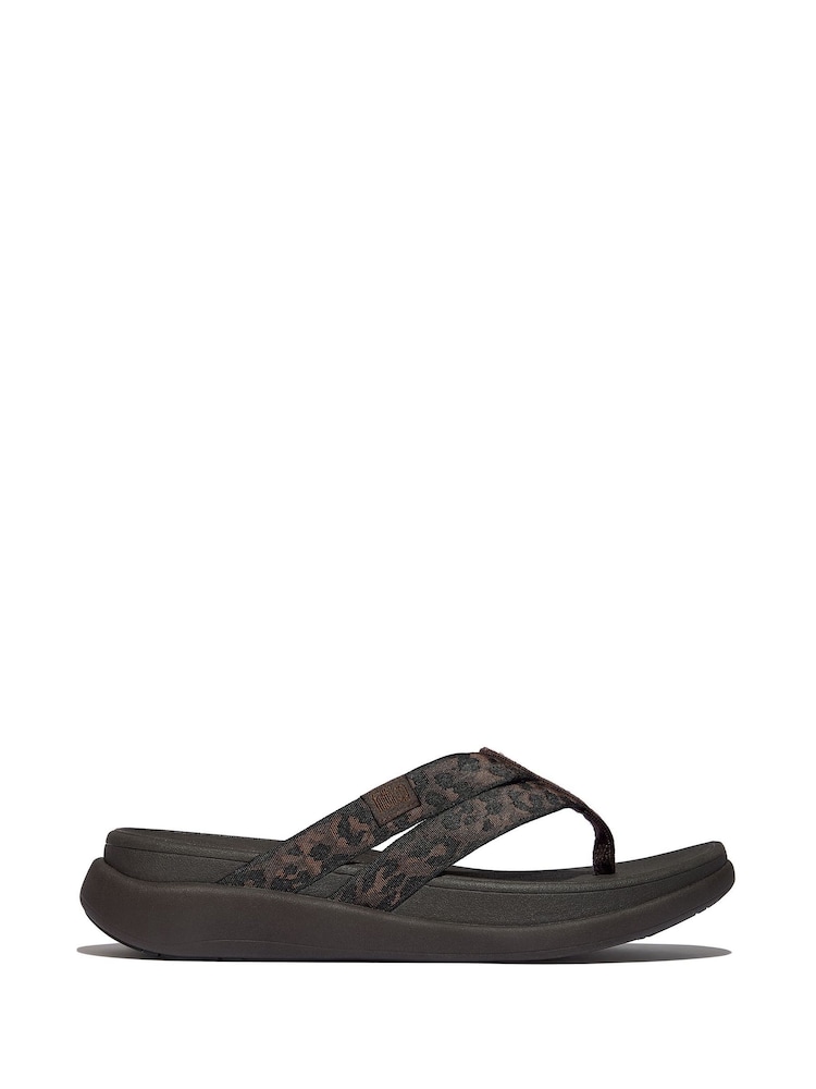 FitFlop F Mode Go Leopard Print Webbing Strappy Sandals - Image 2 of 5