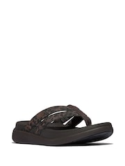 FitFlop F Mode Go Leopard Print Webbing Strappy Sandals - Image 3 of 5