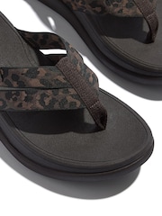 FitFlop F Mode Go Leopard Print Webbing Strappy Sandals - Image 4 of 5