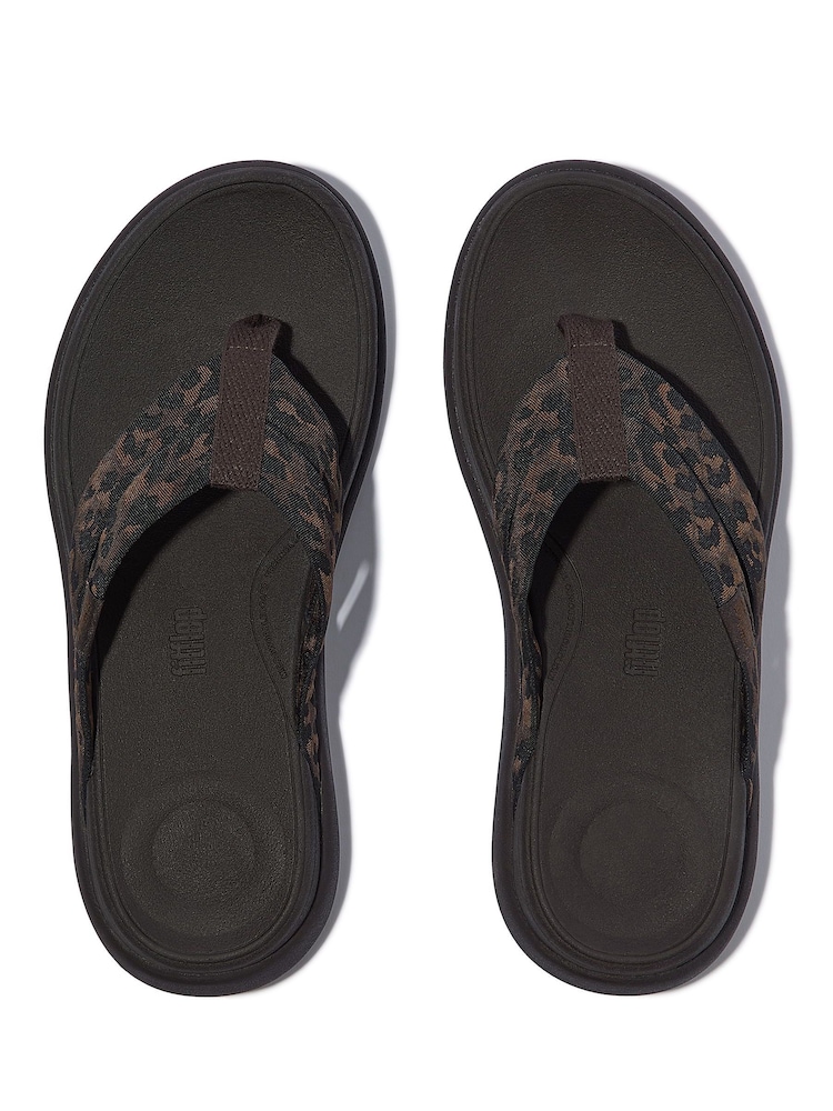 FitFlop F Mode Go Leopard Print Webbing Strappy Sandals - Image 5 of 5