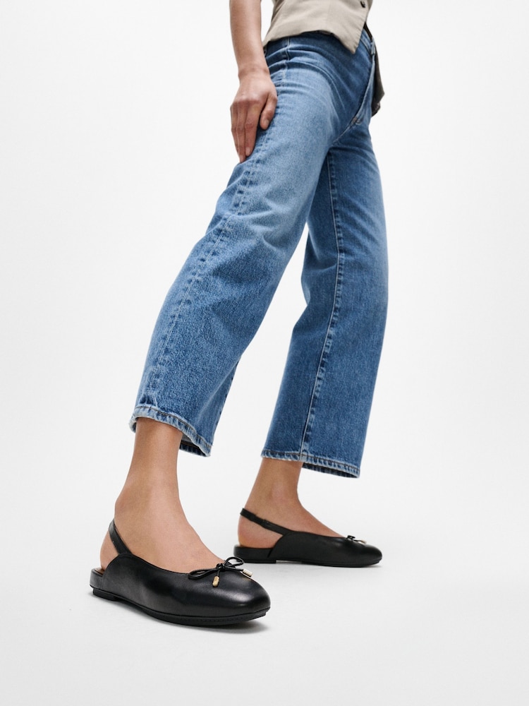 FitFlop Delicato Bow Leather Slingbacks Shoes - Image 1 of 5