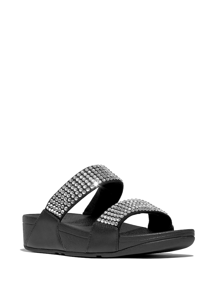 FitFlop Lulu Maxi Crystal Two Bar Slides - Image 2 of 4 FitFlop Lulu Maxi Crystal Two Bar Slides - Image 2 of 4