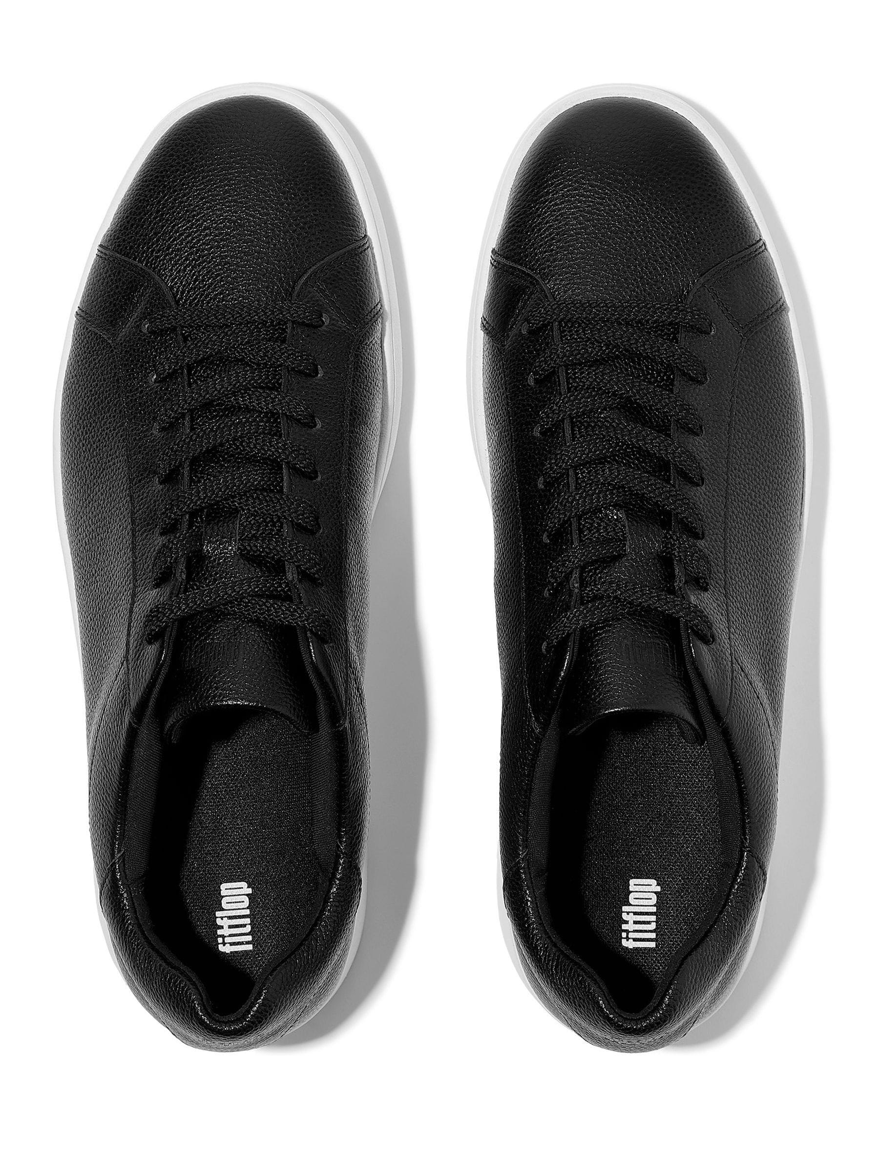 Buy FitFlop Black Rally II Tumbled Leather Sneakers from Next