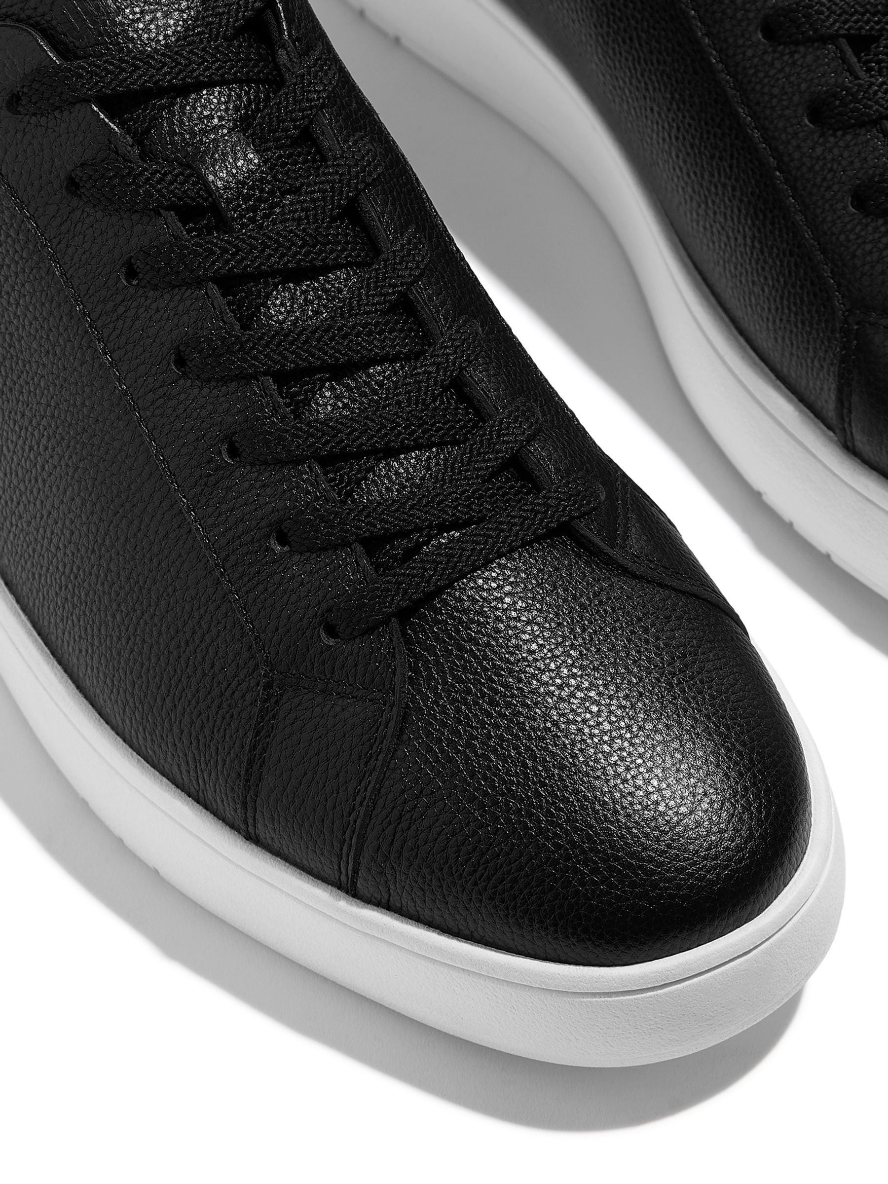 Buy FitFlop Black Rally II Tumbled Leather Sneakers from Next