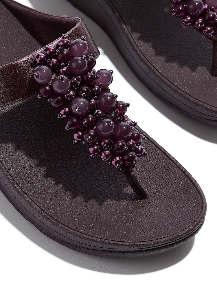 FitFlop Cream Fino Bauble Bead Toe Post Sandals - Image 5 of 5
