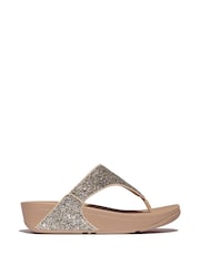 FitFlop Cream Lulu Multi Tonal Glitter Toe Post Sandals - Image 2 of 5