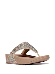 FitFlop Cream Lulu Multi Tonal Glitter Toe Post Sandals - Image 3 of 5