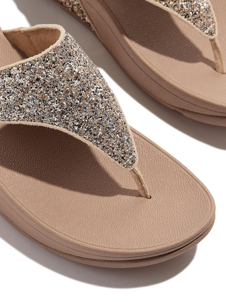 FitFlop Cream Lulu Multi Tonal Glitter Toe Post Sandals - Image 5 of 5