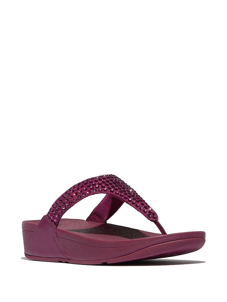 FitFlop Red Lulu Maxi Crystal Toe Post Sandals - Image 2 of 4 FitFlop Red Lulu Maxi Crystal Toe Post Sandals - Image 2 of 4