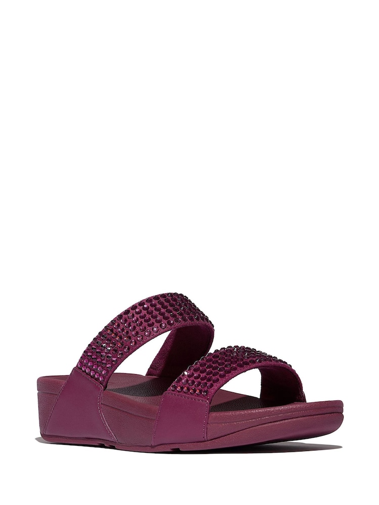 FitFlop Lulu Maxi Crystal Two Bar Slides - Image 2 of 2 FitFlop Lulu Maxi Crystal Two Bar Slides - Image 2 of 2