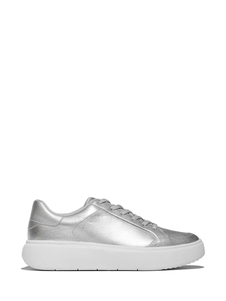 FitFlop Silver RTG Leather Sneakers - Image 2 of 5