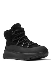 FitFlop F-Mode Teddy Collar Warm Suede Lace Up Boots - Image 3 of 5
