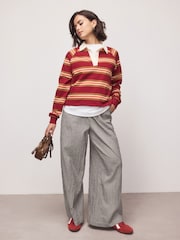 Black/Cream Gingham Wide Leg Trousers - Image 2 of 8