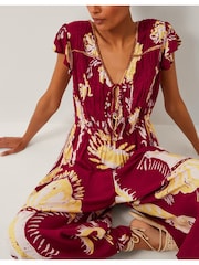 Monsoon Red Amisha Short Sleeve Jumpsuit - Image 3 of 4