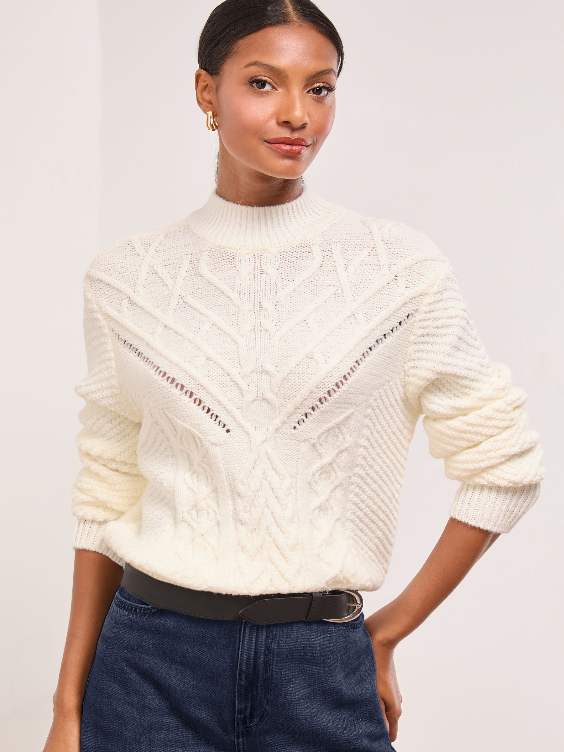 トップス IVORY ANDMARY LIL LACE KNIT TOPS ANDMARY】Lil lace knit tops