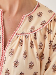 Monsoon Natural Laurie Floral Print Jersey Top - Image 4 of 4