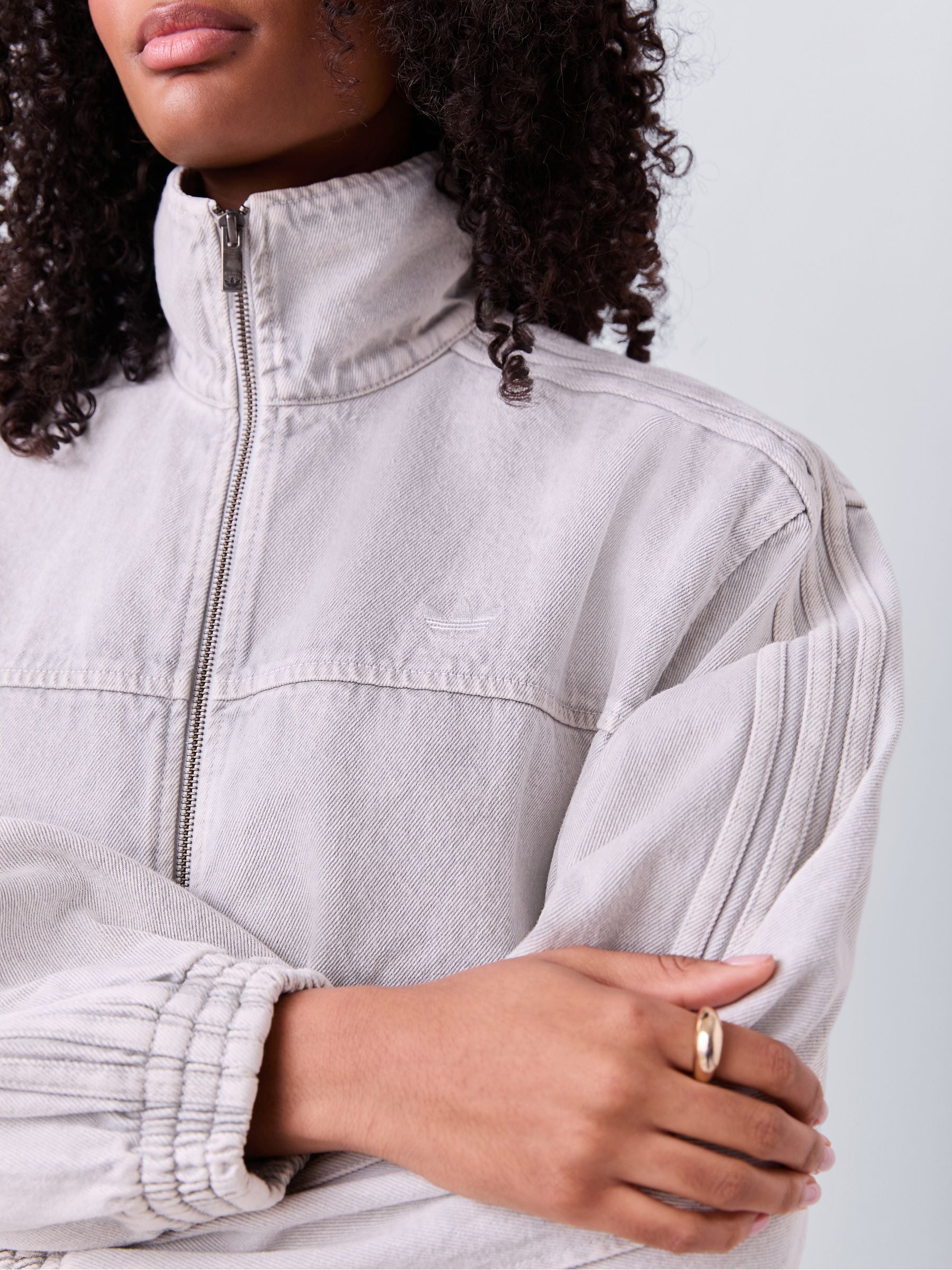 Buy adidas Originals Grey Firebird Adilenium Track Denim Top from