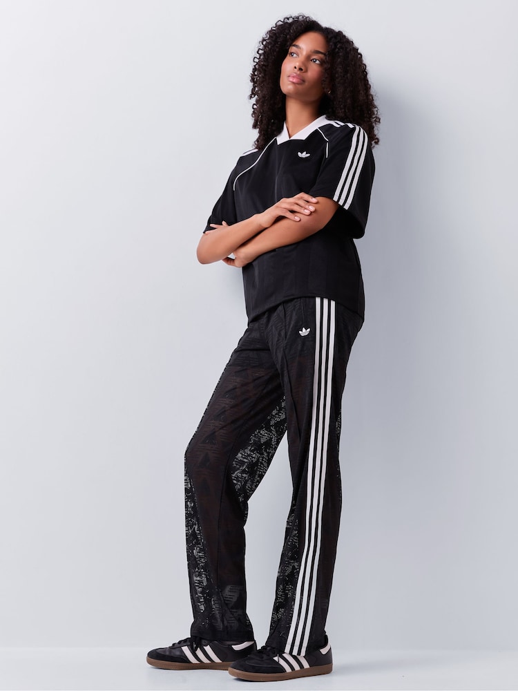 adidas Originals Black 3-Stripes Jaquard T-Shirt - Image 2 of 5