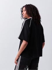 adidas Originals Black 3-Stripes Jaquard T-Shirt - Image 3 of 5