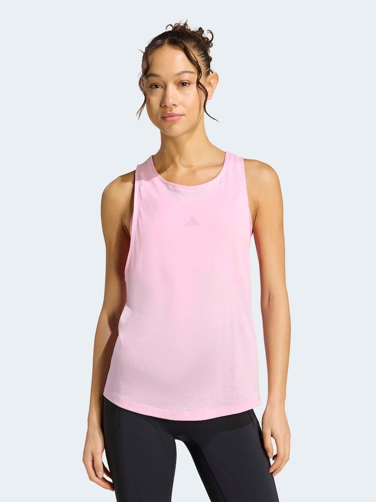adidas Pink Yoga Essentials Vest Top - Image 1 of 6 adidas Pink Yoga Essentials Vest Top - Image 1 of 6