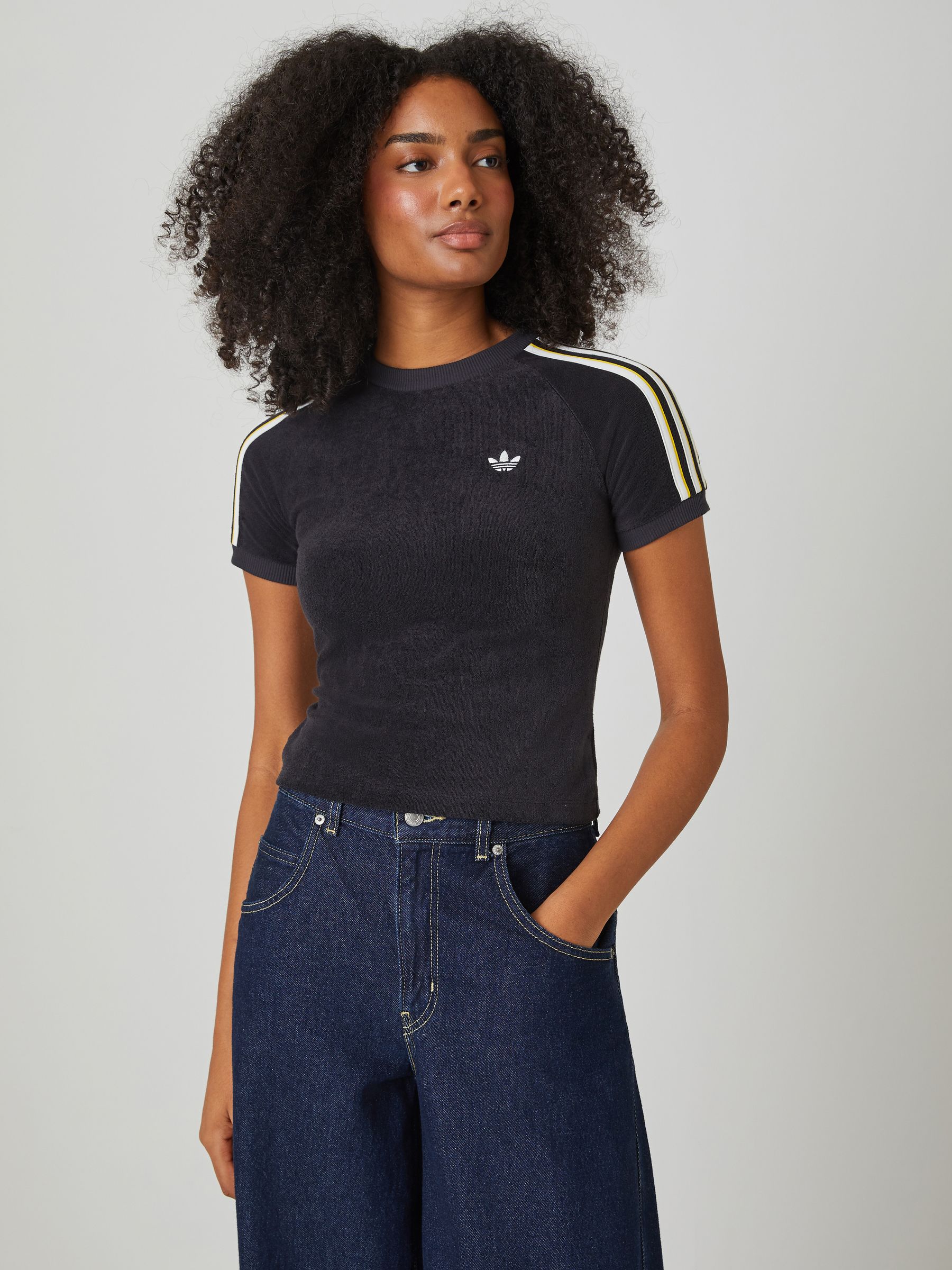 Buy adidas Originals Black Terry Towel Cali T-Shirt from Next USA