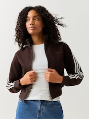 adidas Originals Brown Firebird Denim Track Top - Image 1 of 6