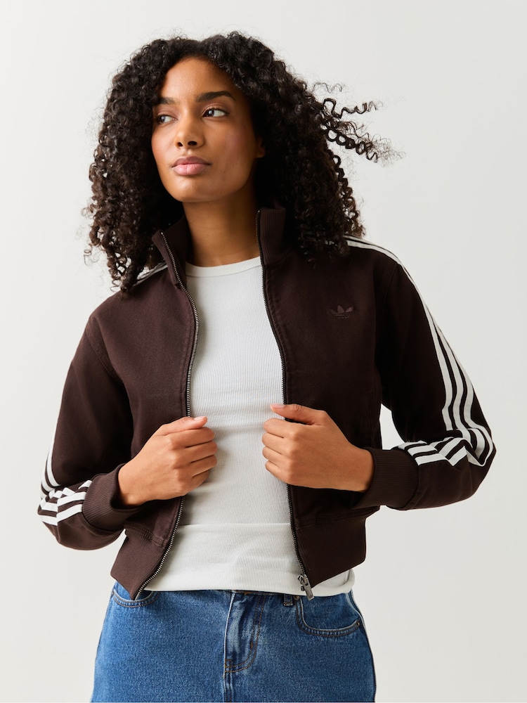adidas Originals Brown Firebird Denim Track Top - Image 1 of 6 adidas Originals Brown Firebird Denim Track Top - Image 1 of 6
