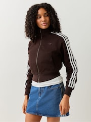 adidas Originals Brown Firebird Denim Track Top - Image 3 of 6