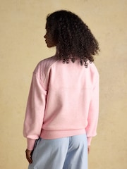 Joules Pink Embroidered Quarter Zip Sweatshirt - Image 2 of 9