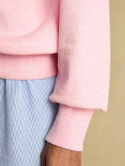 Joules Pink Embroidered Quarter Zip Sweatshirt - Image 8 of 9