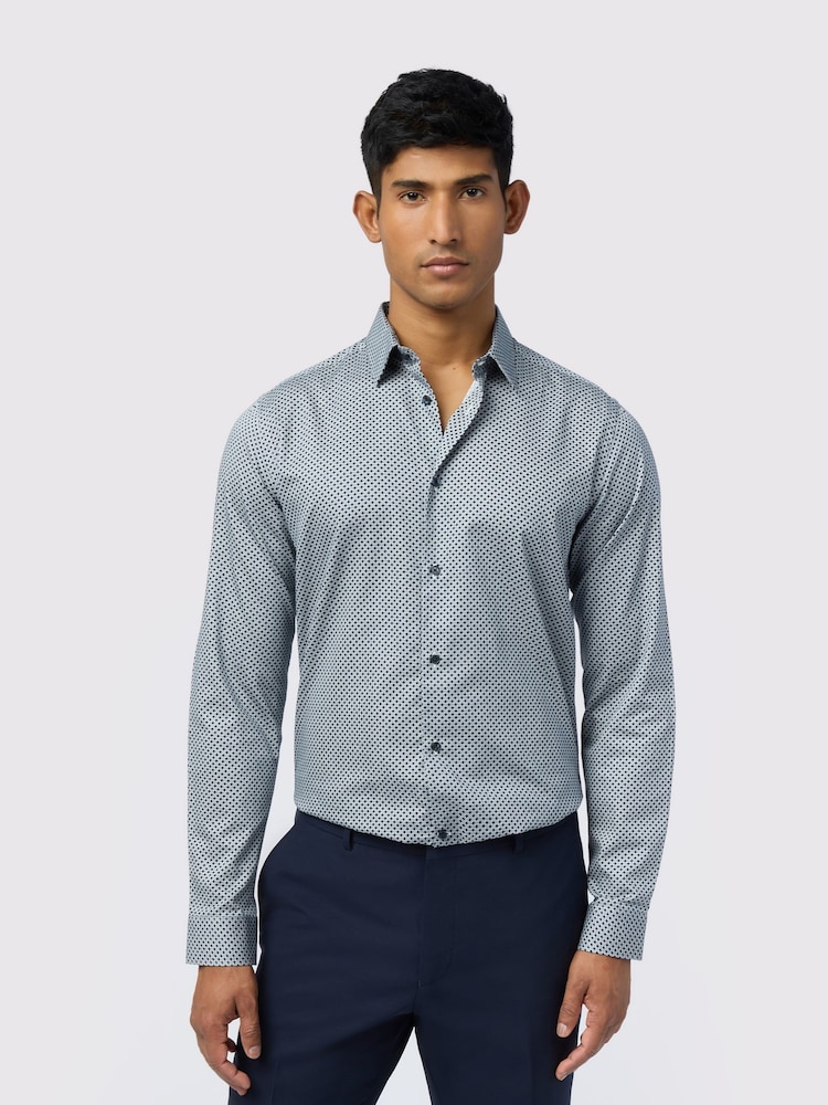 Ted Baker Tailoring Slim Blue Lobel Tile Shirt - Image 1 of 4 Ted Baker Tailoring Slim Blue Lobel Tile Shirt - Image 1 of 4