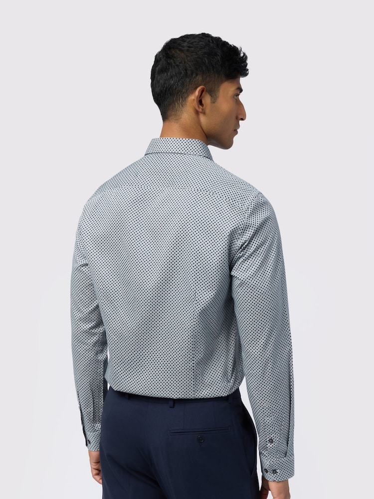 Ted Baker Tailoring Slim Blue Lobel Tile Shirt - Image 2 of 4 Ted Baker Tailoring Slim Blue Lobel Tile Shirt - Image 2 of 4