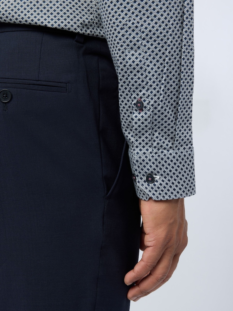 Ted Baker Tailoring Slim Blue Lobel Tile Shirt - Image 4 of 4 Ted Baker Tailoring Slim Blue Lobel Tile Shirt - Image 4 of 4
