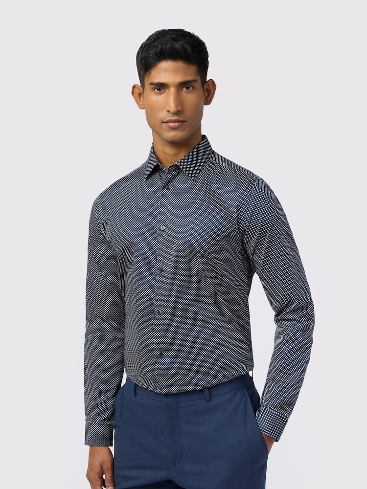 Ted Baker Tailoring Slim Blue Milne Diamond Shirt - Image 1 of 4