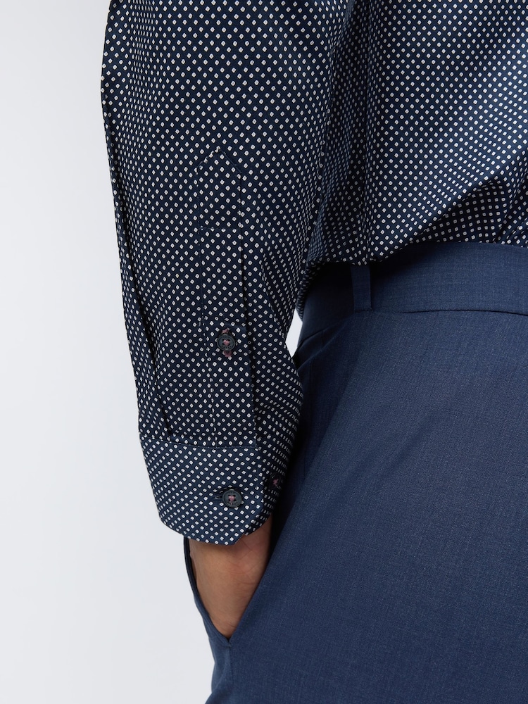 Ted Baker Tailoring Slim Blue Milne Diamond Shirt - Image 4 of 4