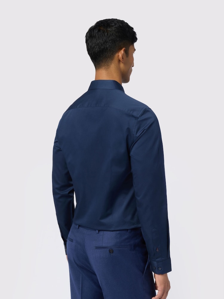 Ted Baker Tailoring Slim Blue Luuk Stretch Shirt - Image 2 of 5 Ted Baker Tailoring Slim Blue Luuk Stretch Shirt - Image 2 of 5
