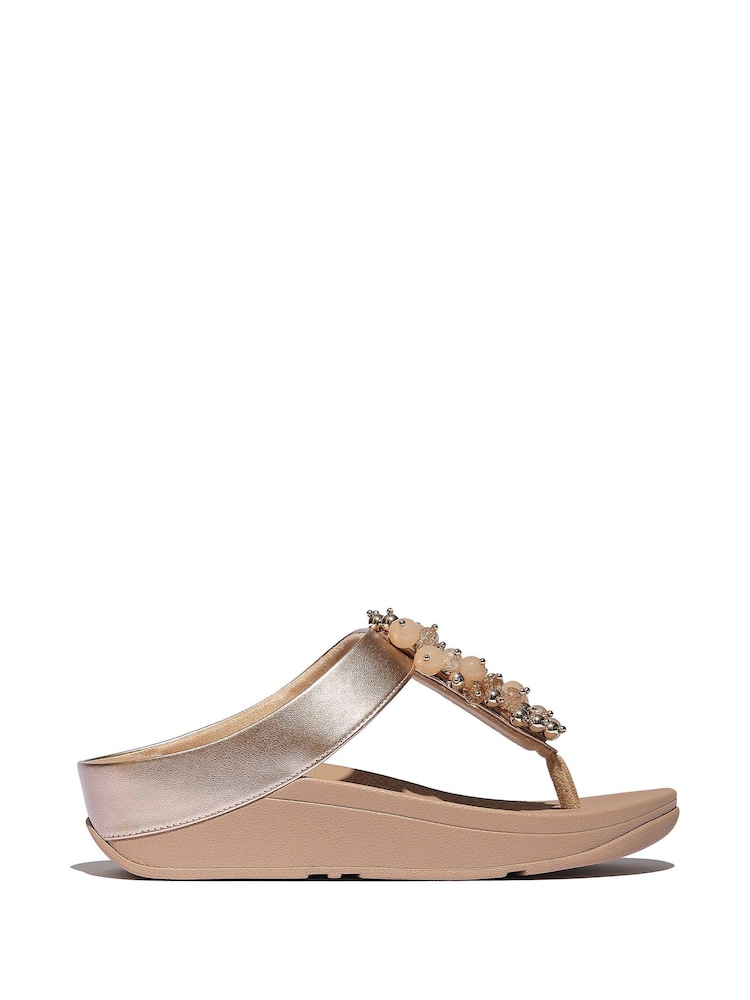 FitFlop Cream Fino Bauble Bead Toe Post Sandals - Image 2 of 5