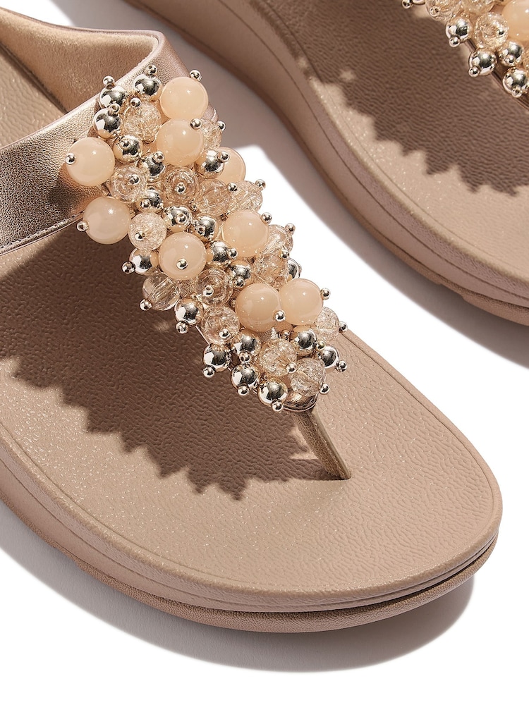 FitFlop Cream Fino Bauble Bead Toe Post Sandals - Image 5 of 5