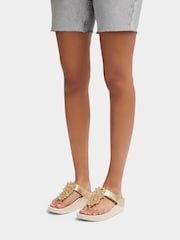 FitFlop Silver Fino Bauble Bead Toe Post Sandals - صورة 1 من 5