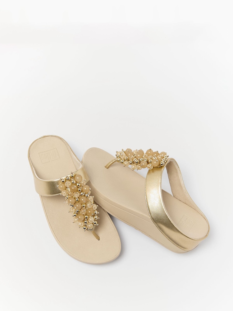FitFlop Silver Fino Bauble Bead Toe Post Sandals - صورة 2 من 5 FitFlop Silver Fino Bauble Bead Toe Post Sandals - صورة 2 من 5