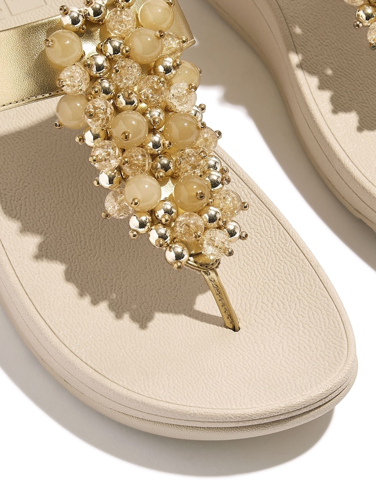 FitFlop Silver Fino Bauble Bead Toe Post Sandals - صورة 5 من 5