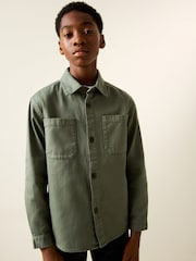 Khaki Green Canvas Overshirt (3-16yrs) - Image 1 of 11