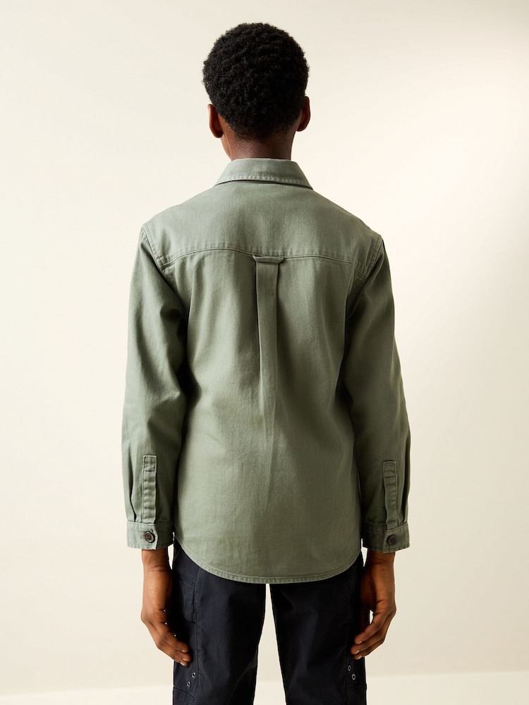 Khaki Green Canvas Overshirt (3-16yrs) - Image 2 of 11