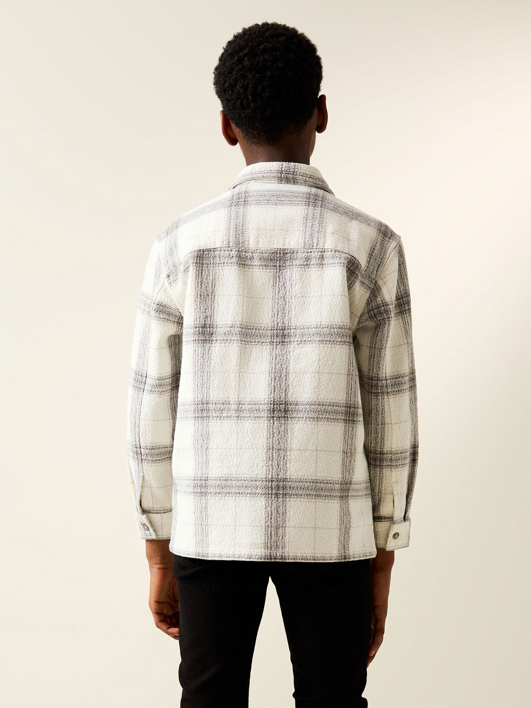 Buy Grey/White Check Zip Through Overshirt (3-16yrs) from Next Romania
