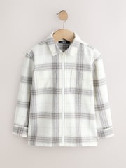 Grey/White Check Zip Through Overshirt (3-16yrs) - Image 4 of 9