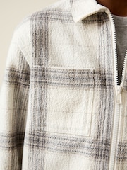 Grey/White Check Zip Through Overshirt (3-16yrs) - Image 7 of 9