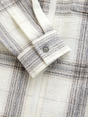 Grey/White Check Zip Through Overshirt (3-16yrs) - Image 8 of 9