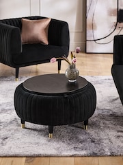 Soft Velvet Black Evie Storage Stool - Image 2 of 8