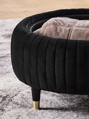 Soft Velvet Black Evie Storage Stool - Image 6 of 8