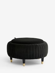 Soft Velvet Black Evie Storage Stool - Image 7 of 8